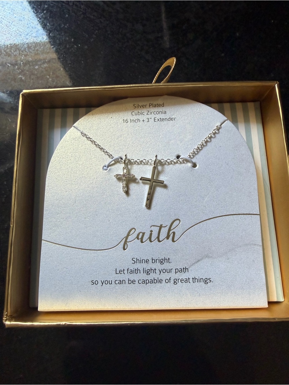 Faith Silver-Plated Cross Charm Necklace - Silver